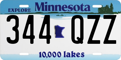MN license plate 344QZZ