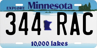 MN license plate 344RAC