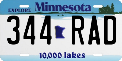 MN license plate 344RAD