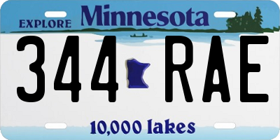 MN license plate 344RAE