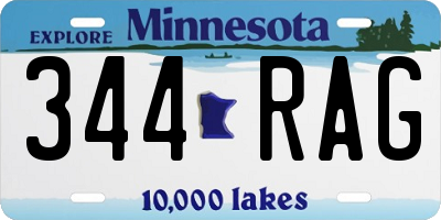 MN license plate 344RAG