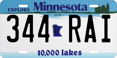 MN license plate 344RAI