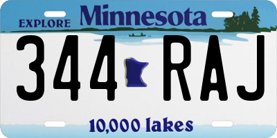 MN license plate 344RAJ