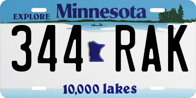 MN license plate 344RAK