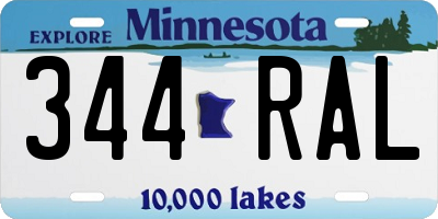 MN license plate 344RAL