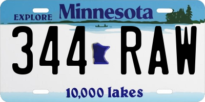 MN license plate 344RAW