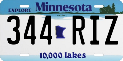 MN license plate 344RIZ