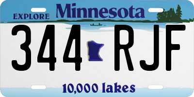 MN license plate 344RJF