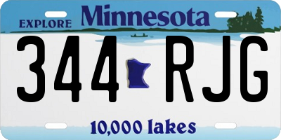 MN license plate 344RJG