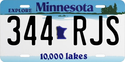 MN license plate 344RJS