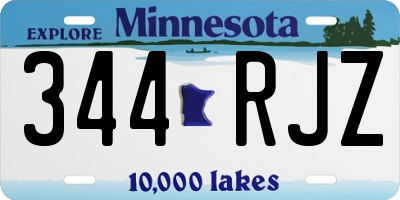 MN license plate 344RJZ