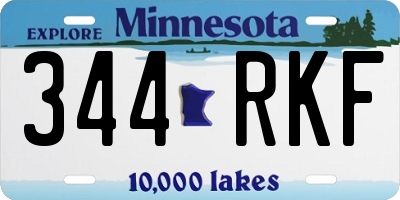 MN license plate 344RKF
