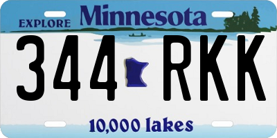MN license plate 344RKK