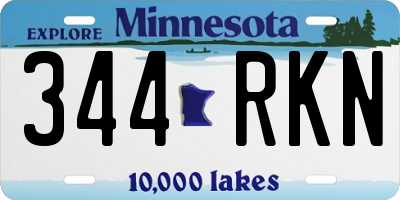 MN license plate 344RKN