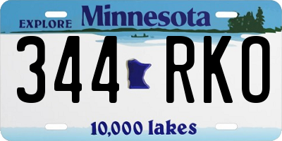 MN license plate 344RKO
