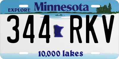 MN license plate 344RKV