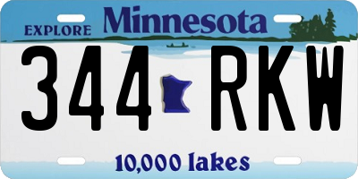 MN license plate 344RKW