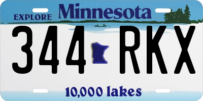 MN license plate 344RKX