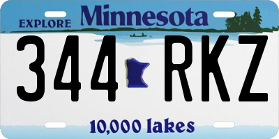 MN license plate 344RKZ