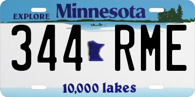 MN license plate 344RME