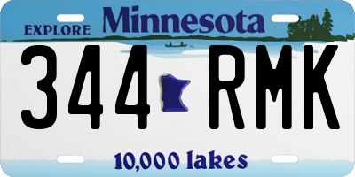 MN license plate 344RMK