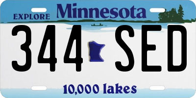 MN license plate 344SED