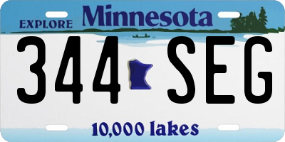 MN license plate 344SEG
