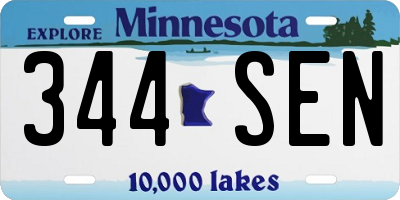 MN license plate 344SEN