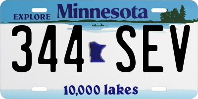 MN license plate 344SEV