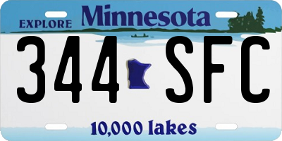 MN license plate 344SFC