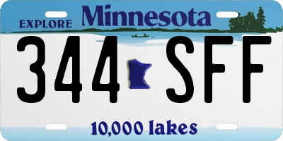 MN license plate 344SFF