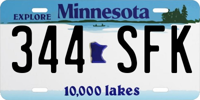 MN license plate 344SFK