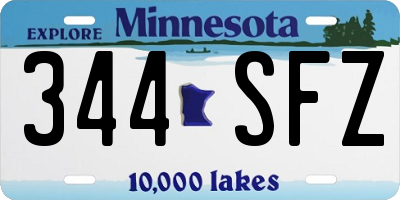 MN license plate 344SFZ