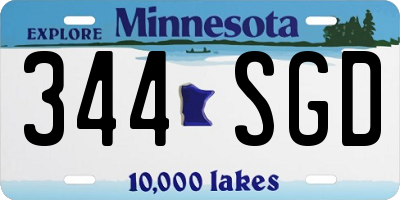 MN license plate 344SGD