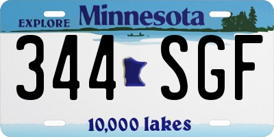 MN license plate 344SGF