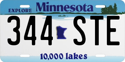 MN license plate 344STE