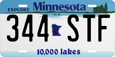 MN license plate 344STF
