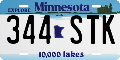MN license plate 344STK
