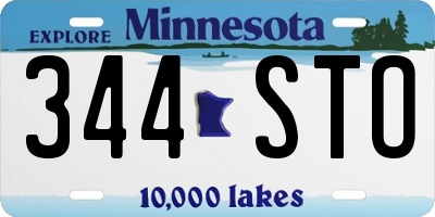 MN license plate 344STO
