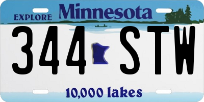 MN license plate 344STW