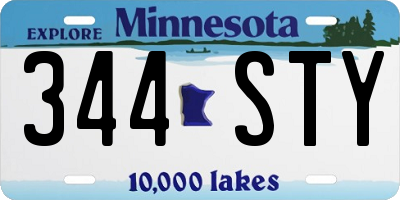 MN license plate 344STY