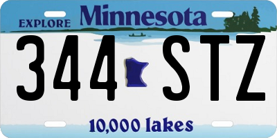 MN license plate 344STZ