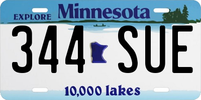 MN license plate 344SUE