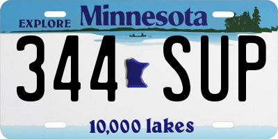 MN license plate 344SUP