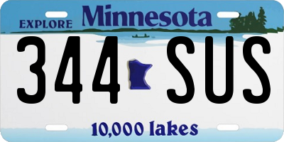 MN license plate 344SUS