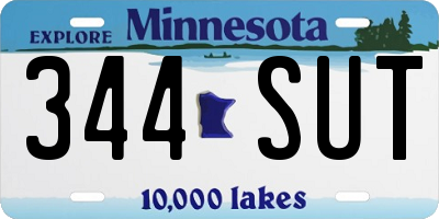 MN license plate 344SUT