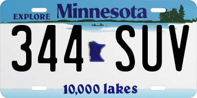 MN license plate 344SUV