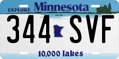 MN license plate 344SVF