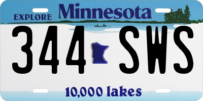 MN license plate 344SWS