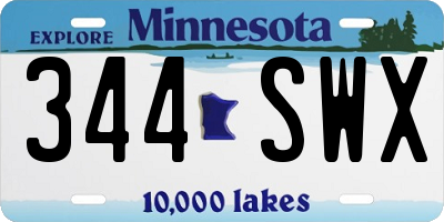 MN license plate 344SWX
